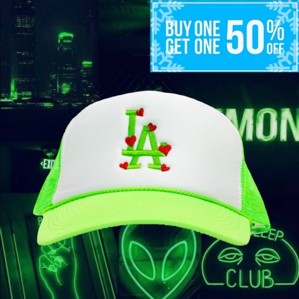 Highlight Green LA Trucker Hat